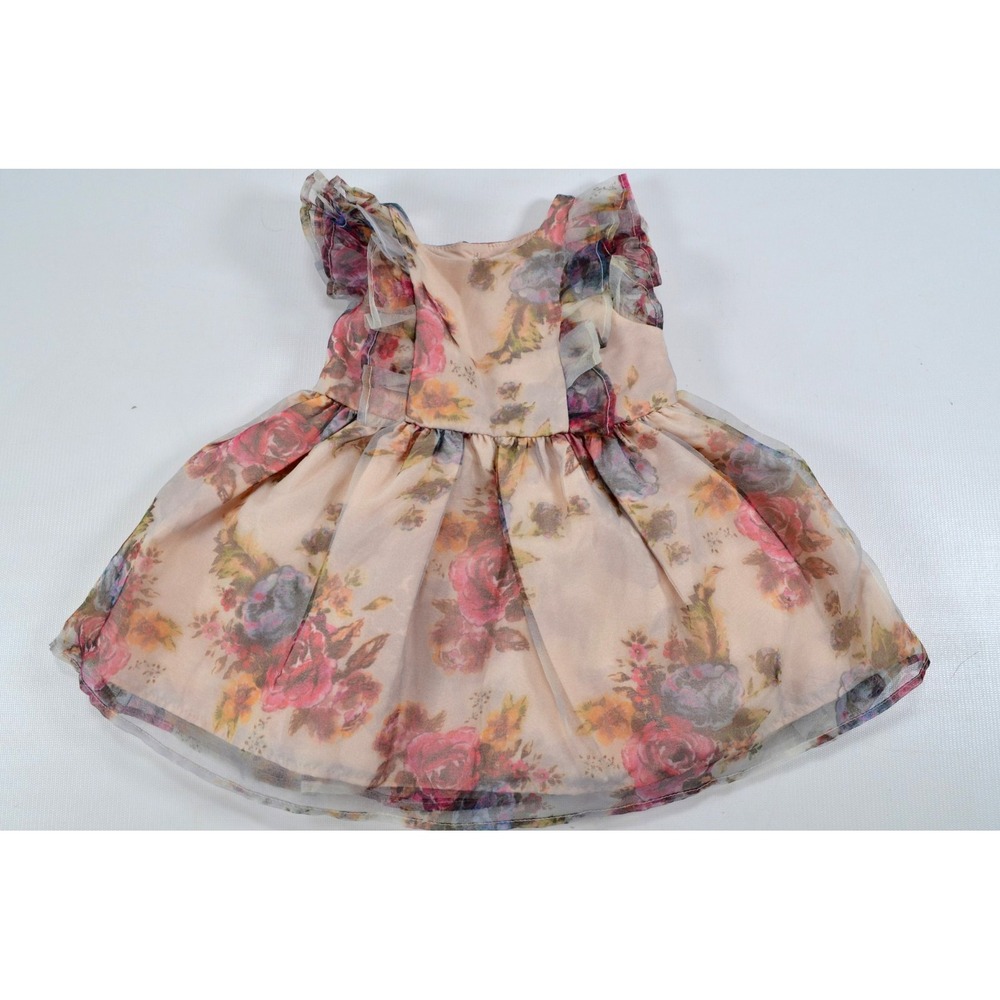 Pippa & Julie Floral Tulle Dress‎ Size 6/9 Months Shear Floral & Double Lined